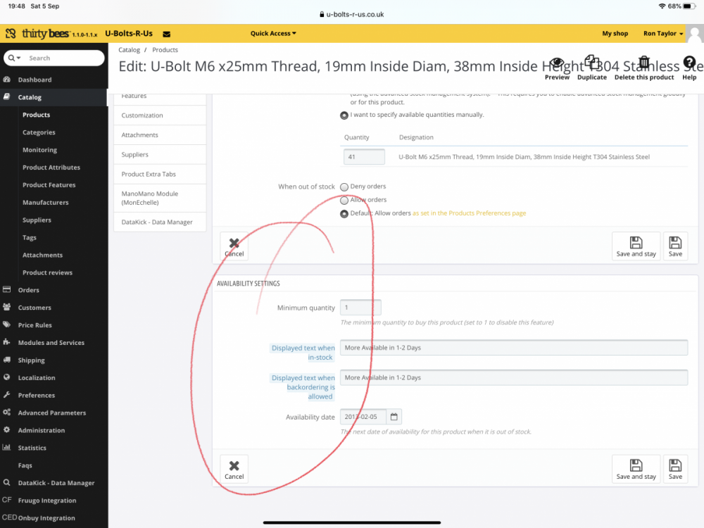 Products  Edit U-Bolt M6 x25mm Thread, 19mm Inside Diam, 38mm Inside Height T304 Stainless Steel • U-Bolts-R-Us.png